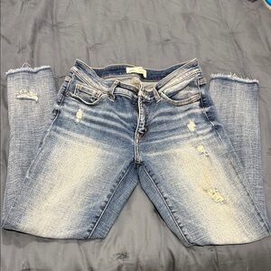 BKE Light Blue Distressed Skinny Jeans